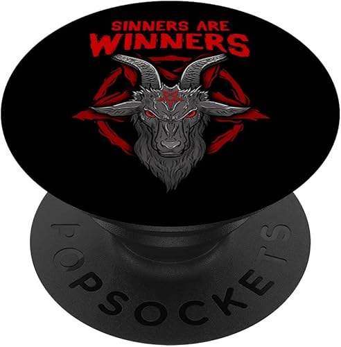 Sinners Are Winners I Satanic Baphomet Oculto PopSockets PopGrip Agarre intercambiable para teléfonos y tabletas disponible en Yaxa Guatemala