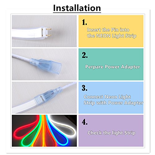 Led Neon Light, Iekov™ Ac 110-120V Flexible Rgb Led Neon Light Strip, 60 Leds/M, Waterproof, Multi Color Changing 5050 Smd Led Rope Light + Remote Controller For Home Decoration (16.4Ft/5M) #TOP7