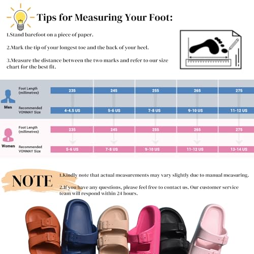 VONMAY Comfort Sandals for Women and Men Pillow Slippers Double Buckle Quick Dry Adjustable Slides Cushioned Thick Sole EVA Flat Sandals2