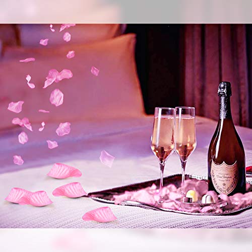 Image of HongyiTime 1200 PCS Artificial Silk Rose Petals Decoration for Romantic Night, Wedding, Event, Party, Decoration, Color Pink Rose Petals
