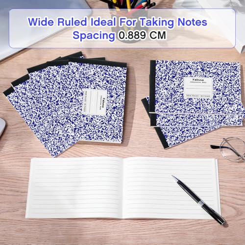 Carnet de composition 30 pièces bleu à lignes larges demi-page - 7
