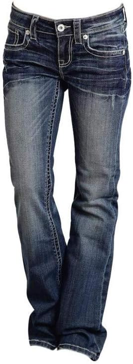 Stetson Women's 816 Fit White S Stitch Bootcut Jeans Plus Denim 18 L