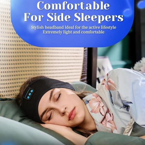 Image of BWOGUE Sleep Headphones Wireless, Bluetooth Sports Headband Headphones with Ultra-Thin HD Stereo Speakers Perfect for Sleeping, Workout, Jogging, Yoga, Air Travel, Meditation (Black)