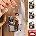 Espresso Machine Coffee Maker Diorama With Cups - Personalized Acrylic Keychain, Barista Key Ring, Coffee Shop Bag Tag, Cafe Lover Key Holder, Cute Drink Theme Purse Charm, Unique Barista Accessories
