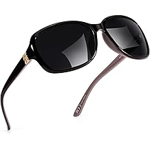 Polarized Sunglasses for Women | Vintage Square Sunglasses w UV400 Protection | Womens Wraparound Shade