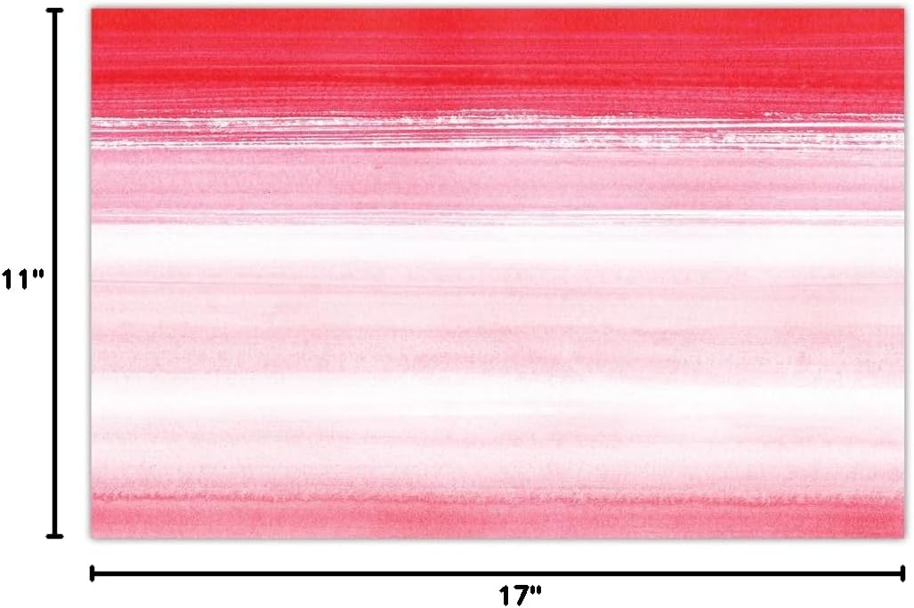Ombre Pink Watercolor Paper Placemats - Pack of 25, Elegant Modern Dining Table Decor, Ideal for Bridal Showers, Boho Weddings, Outdoor Events, Chic Disposable Table Setting, 17x11 Inch Size