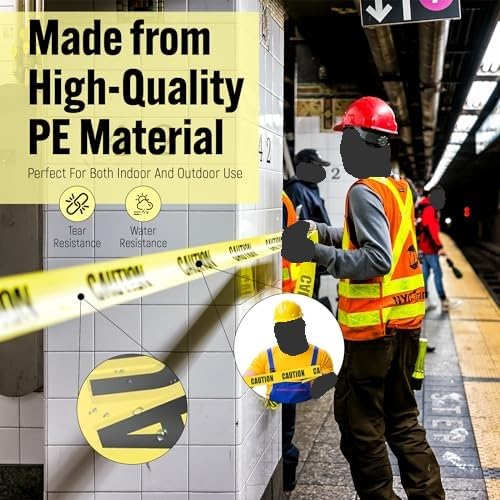 TAPEWELL Premium Yellow Caution Tape Roll - 3 Inch X 1000 Feet - Pack of 3 Bright Yellow Crime Scene Tape - Construction Tape Rolls for Hazard Areas (Total of 3000 Feet)