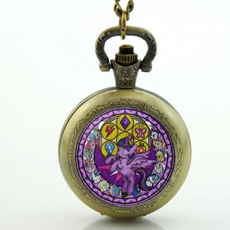 Antique Bronze Vintage Rainbow Dash Necklace My Little P Friendship is Magic Jewelry New Pocket Watch Necklace