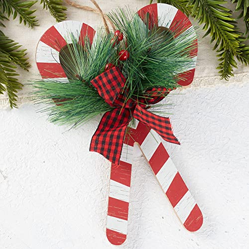Factory Direct Craft Candy Cane Hanger with Pine | 4 Pieces
