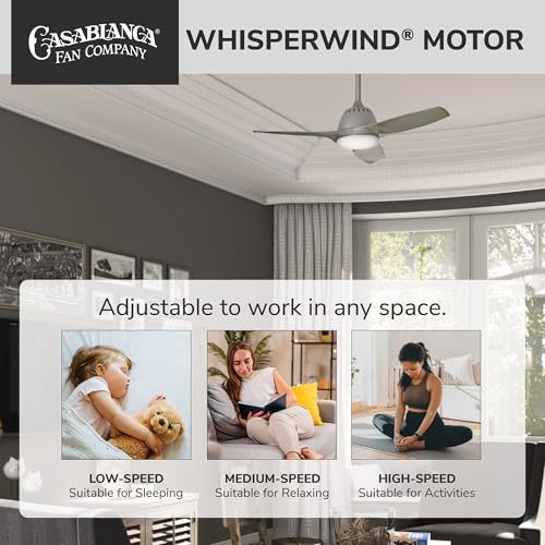 Image of Casablanca 59150 Wisp Indoor Ceiling Fan with Remote, Small, Pewter