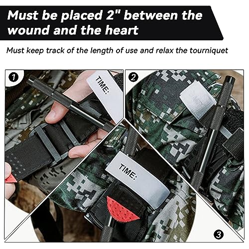 Soves Tourniquet Kit, Upgrade Tourniquet Pouch with Metal Tourniquet and Shear, Combat Marker Set Tactical TQ Tourniquet, Trauma Tourniquets Scissors with 42 Stickers