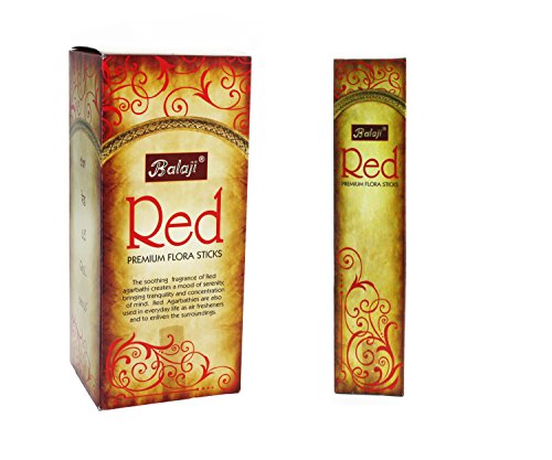 Balaji Red Premium Flora Incense Sticks, (12 units x 12 sticks),Brown,11 x 9.7 x 25 cm