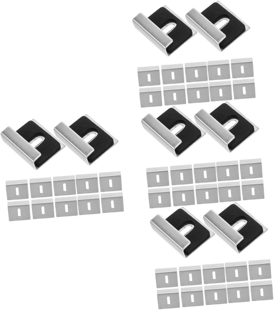 48pcs Mirror Bracket Kit Glass Retainer Clips Sturdy Wall Mounting Heavy Duty Sticky Hooks