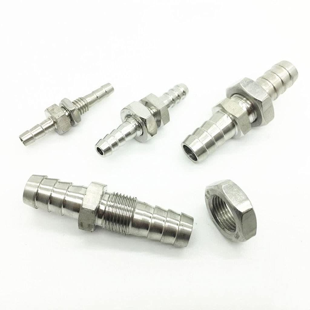 Conexión de agua, 1 pieza de 4 mm, 6 mm, 8 mm, 10 mm, 12 mm, 14 mm, 16 mm, 19 mm, mamparo de púas for manguera, adaptador de conector de acoplador de tubo de púas/10 mm(19Mm)