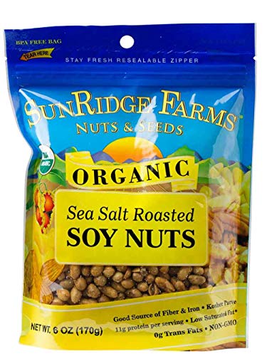 Sunridge Farms Organic Dry Roasted Salted Soynuts, 6-Ounce Bags (Pack of 12)