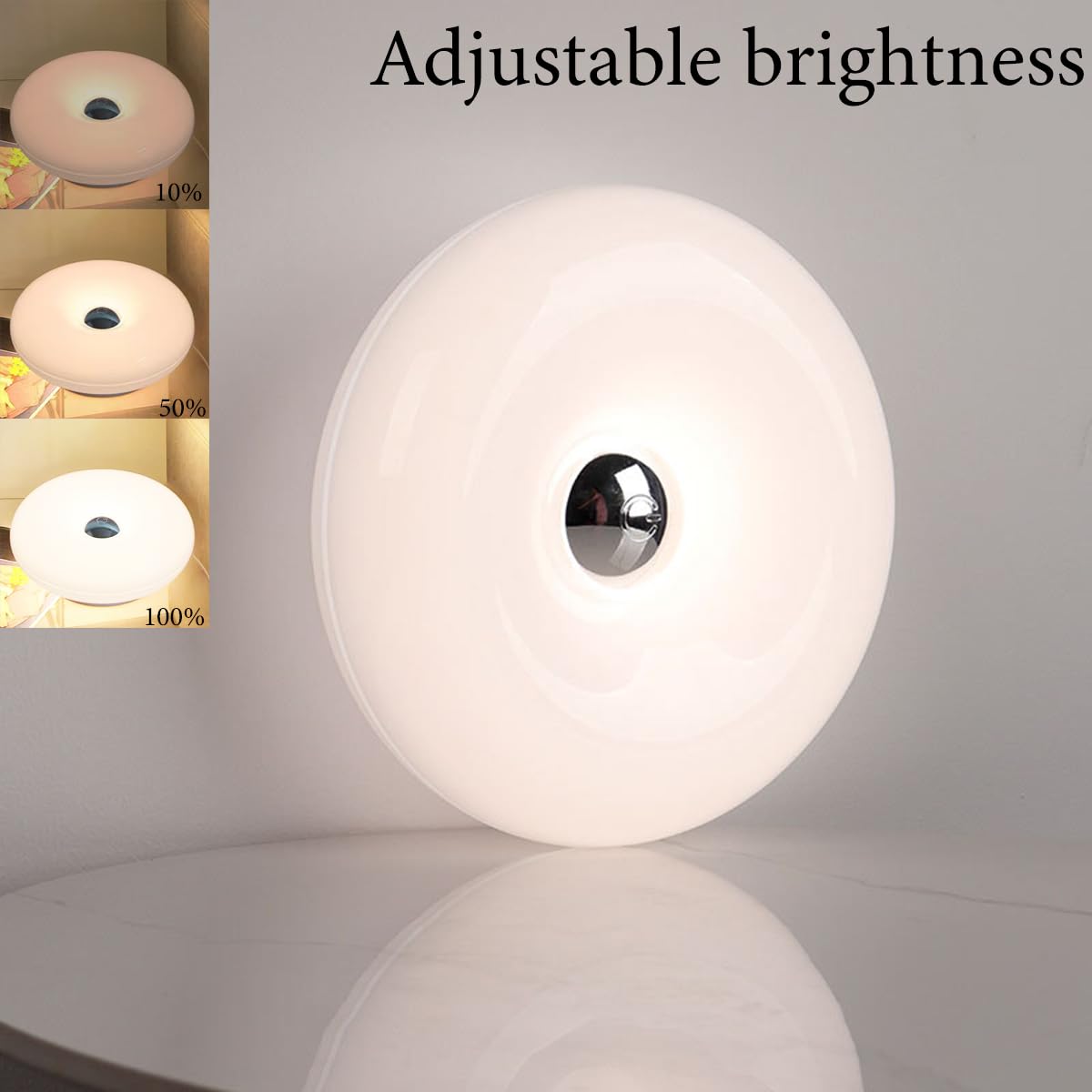 Lámpara Donut naranja LED recargable Lámpara de mesa Donut inalámbrica con regulador táctil Lámpara de mesa recargable por USB de 2000 mAh Lámpara de mesita de noche a pilas Lámpara decorativa,blanca