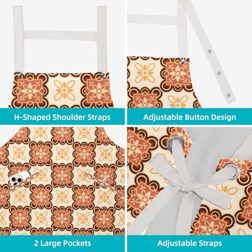 Tablier de serveuse avec 4 broches pour bar et restaurant - 4