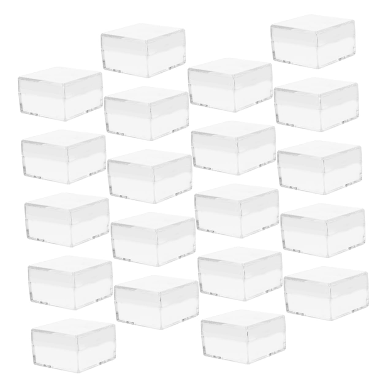 WOFASHPURET Mini Showcase Boxes 30pcs Plastic Display Cases for Jewelry Specimens Rocks Organizing Storage