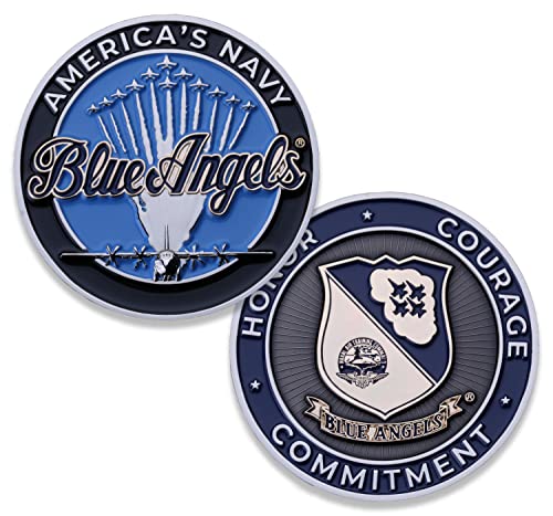 Blue Angels US Navy Flight Demonstration Squadron Challenge Coin! Designed for Military Veterans - Officially Licensed Product Army Coin!
