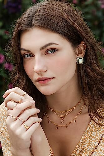 LILIE&WHITE Antique Gold Clip On Hoop Earrings for Women Non Pierced Clip on Earrings with Interwoven Textured Jewelry Gifts2