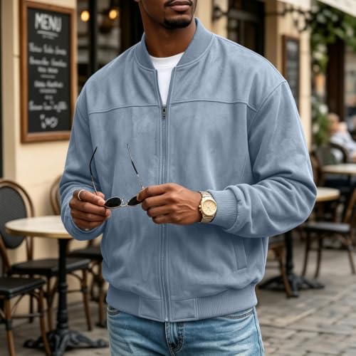 Mens Lightweight Jacket Zip Up Business Casual Bomber Jacket with Pockets - image 2