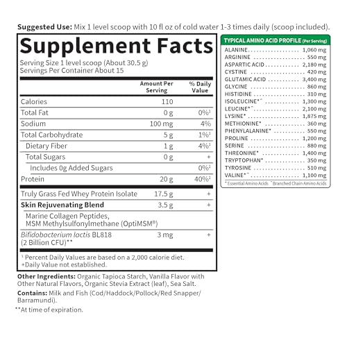 Image of Garden of Life Sport, Grass Fed Whey+, Vanilla, 1 lb 0.14 oz (457.5 g)