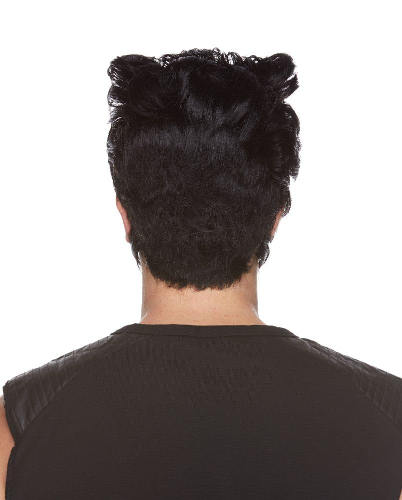 Logan Wolverine Adult Men's Brown Wig – Superhero X-Men Costume Wig – Tapered Brush-Back Look