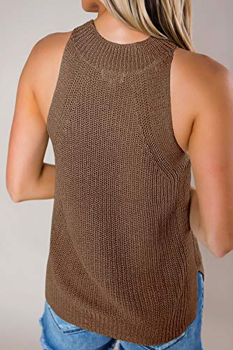 Imily Bela Womens Sweater Tank Summer Halter Tops Casual Sleeveless Shirts Loose Knit Cami — view 3