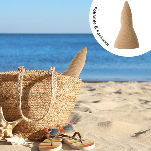 Image of Beach Sun Hats for Women - Wide Brim Straw Womens Summer Hat with Wind Lanyard Roll Up, Foldable Beach Hat UV Protection