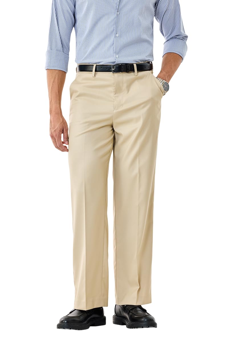 snitch Men Formal Trousers | Relaxed Fit Straight Leg Solid Design | Premium Polyester Viscose Blend & Smooth Texture for Office & Business Wear-picture-36