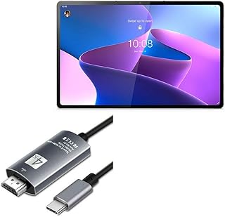BoxWave Cable Compatible with Lenovo Tab P12 Pro - SmartDisplay Cable - USB Type-C to HDMI (6 ft), USB C/HDMI Cable - Jet Black