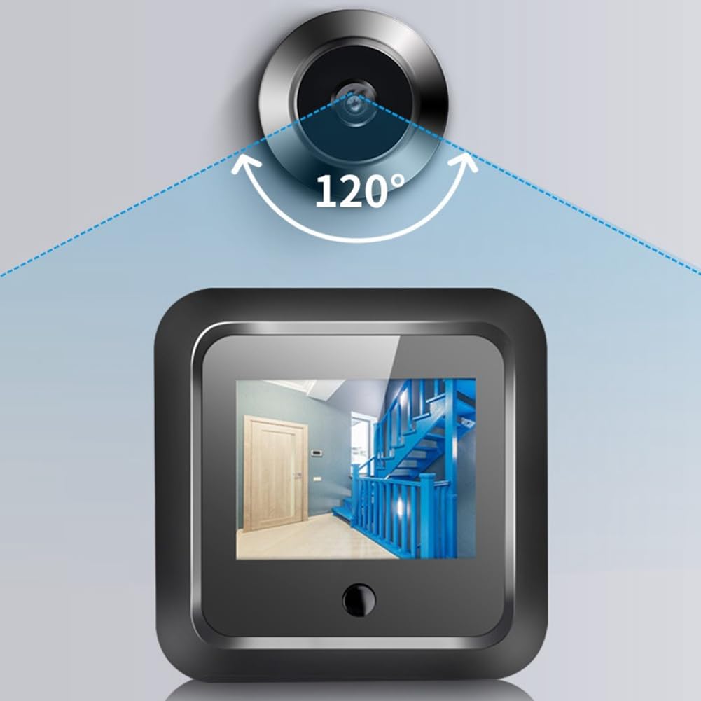 1 ensemble 6,1 cm 120° Judas de porte numérique intelligent avec caméra de surveillance de sécurité à résolution de 300 000 pixels