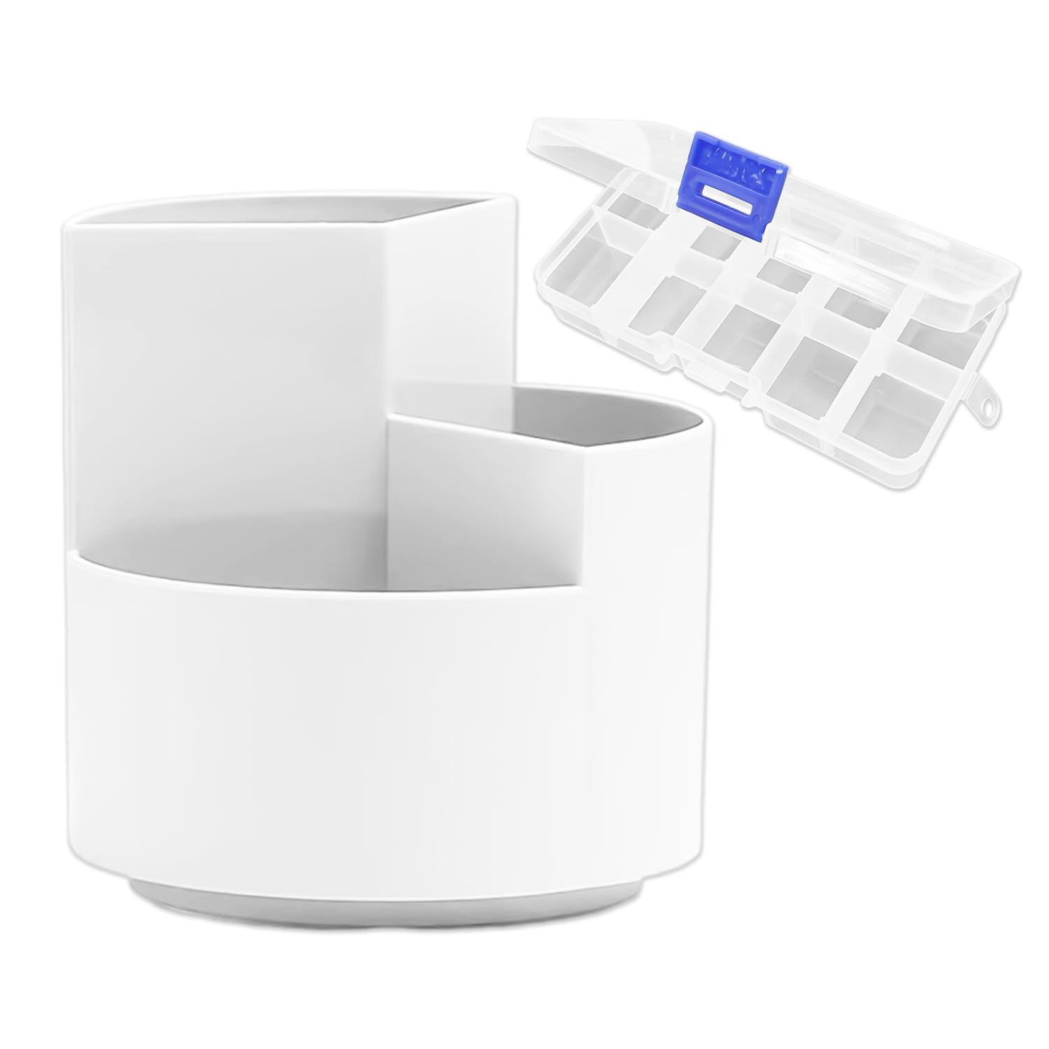 Tygfrt White 1 Piece Makeup Brush & Storage Shelf, Desk Pen Holder, Stationery Storage Rack