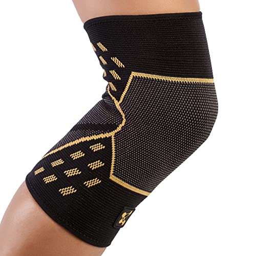 Knee Compression Sleeve PRO for Men & Women - Knee Brace For weightlifting, Sports Injury & Knee Support - Helps Blood Flow, Pain Relief & Management - Copper-Infused Nylon by CopperJoint (X-Large)