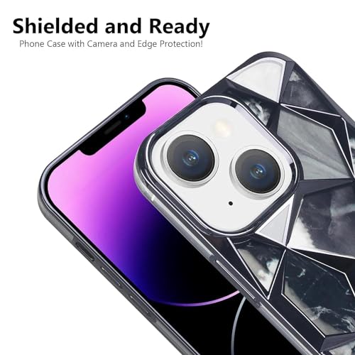 Image of COVERLY for iPhone 15 3D Diamond Glitter Sparkle Case,Full Protective Luxury Cube Cute Shinny Bling Soft Silicone Designer Fashion Smart Aesthetic Cover for Apple iPhone 15 (Mist Black)