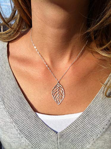 Artmiss Women Leaf Pendant Necklace Gold Long Y-Necklace Delicate Lariat Chain Bar Necklace Jewelry for Girls