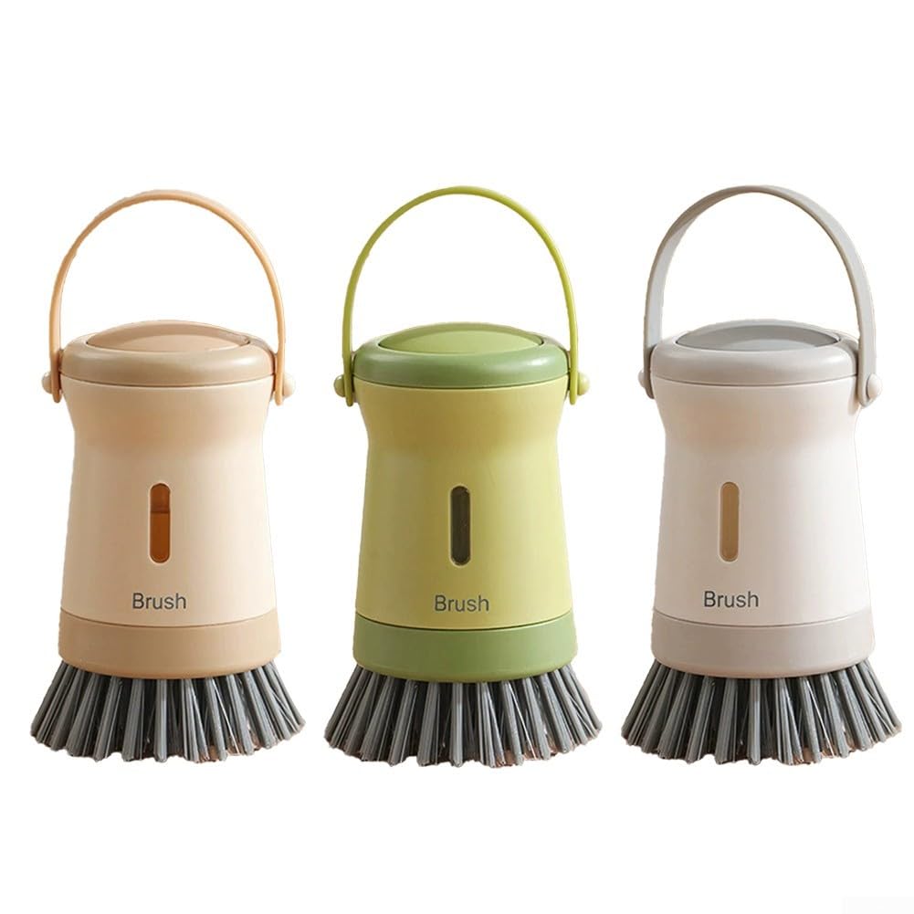 Ergonomic Kitchen Pot Brush with Long Handle Non-Stick Scrubber for Sinks Dishes Stainless Steel Cleaning Tool(green)