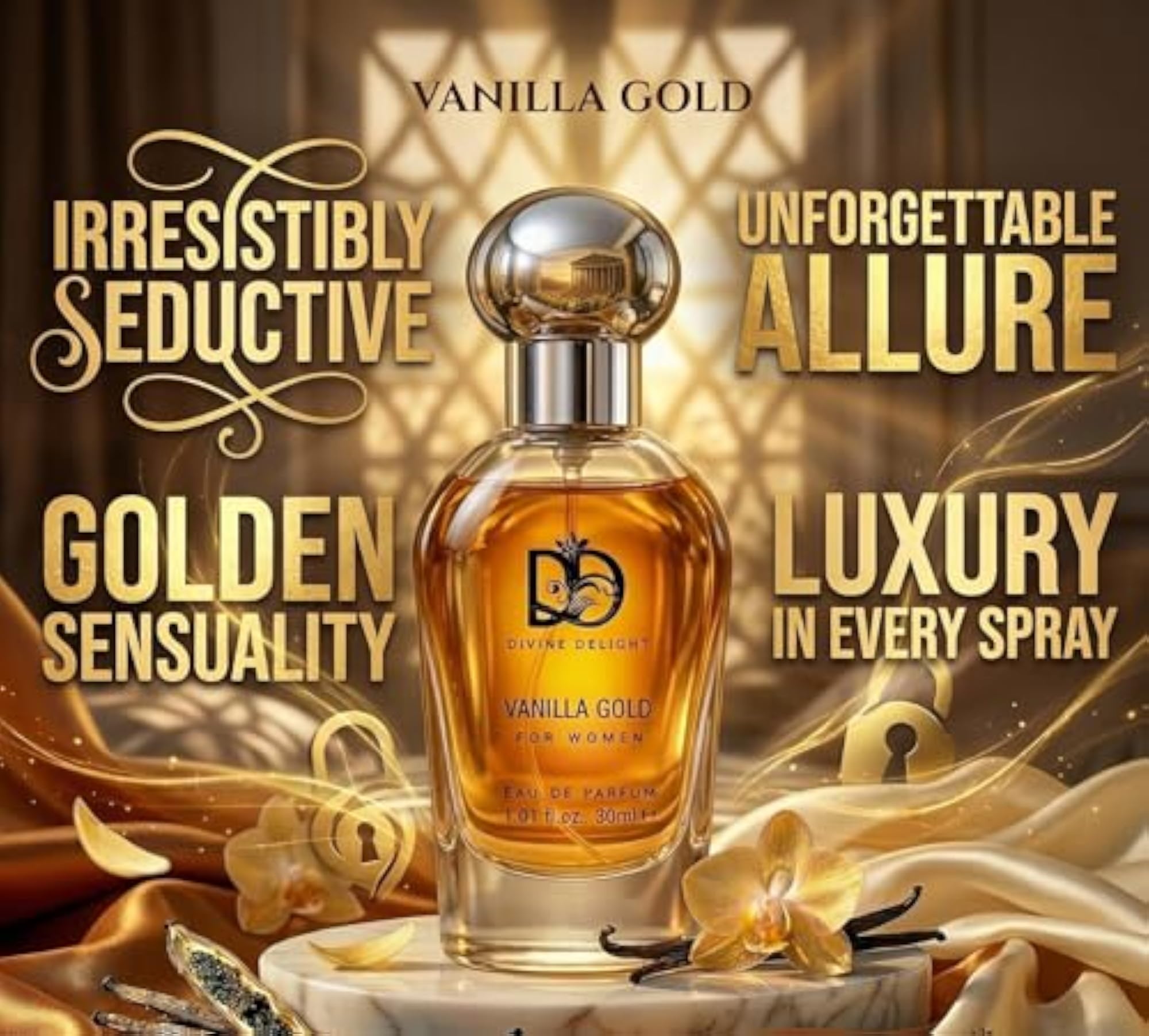 Vanilla Gold Perfume for Women, Luxury Long Lasting