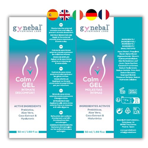 GYNEBAL CALM Intim-Gel mit PRÄBIOTIKA – Hydratisierendes Gel gegen Vaginale Trockenheit, Juckreiz, Beschwerden und zur Unterstützung der Scheidenflora – Zur Äußeren Anwendung für Frauen (50 ml)