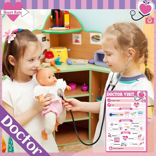Image of Eaasty 6 Pack Kids Pretend Play Notepads 4x6 Inch,Girls | 6 Career Themes Dental Police Vet Makeup Restaurant, 40 Pages per Notepad for Toddlers Imaginative Activity and Learning