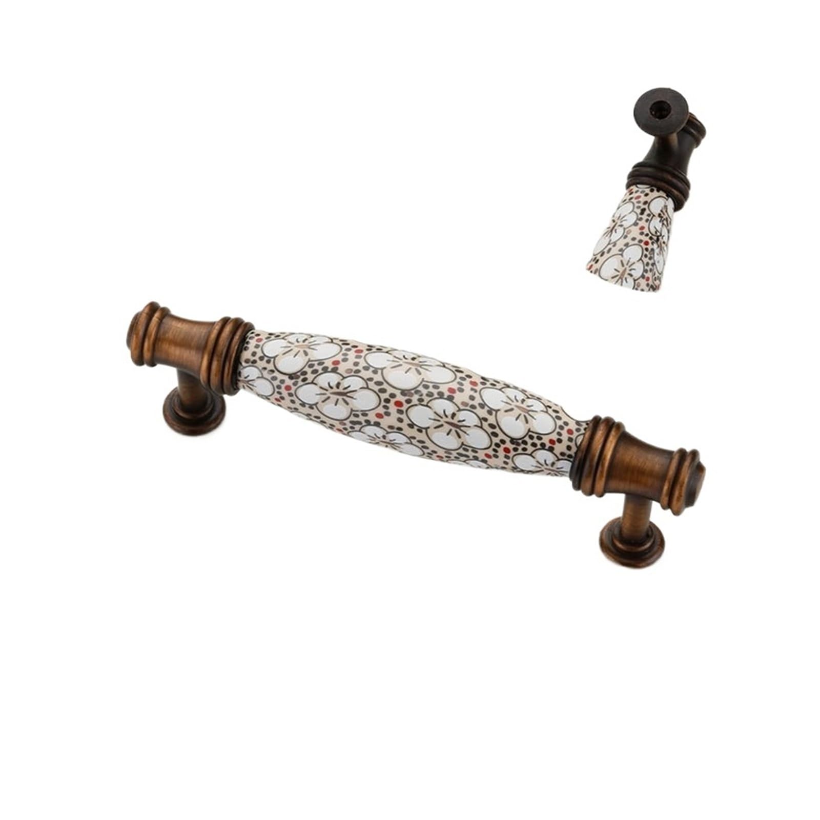 Generico Pomelli decorativi per cassetti in ceramica a forma di fiore, 10 pezzi, per guardaroba e mobili(Style 2)
