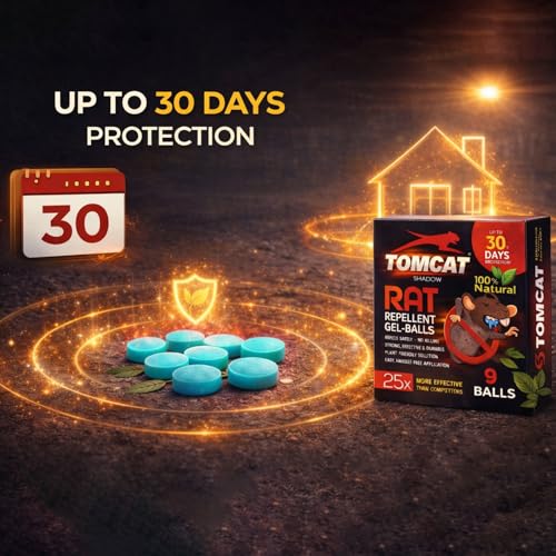 Image of Tom Cat Rat & Mouse Repellent Gel Balls | Herbal & Natural Formula | Long-Lasting 30 Days Protection |Eco-Friendly & Safe | For Home, Kitchen, Warehouse, Factory & Office | Pack of 9 |FORMULATION 30X
