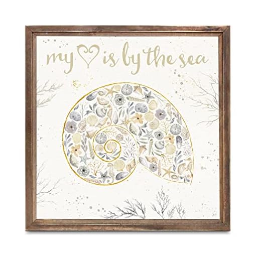 Seaside Blossoms III Neutral, Joyride Home Decor, JoyRide Home Décor Framed Wood Plaque, 11.25"x11.25" Artist Designed Home Décor, Express Your Style.