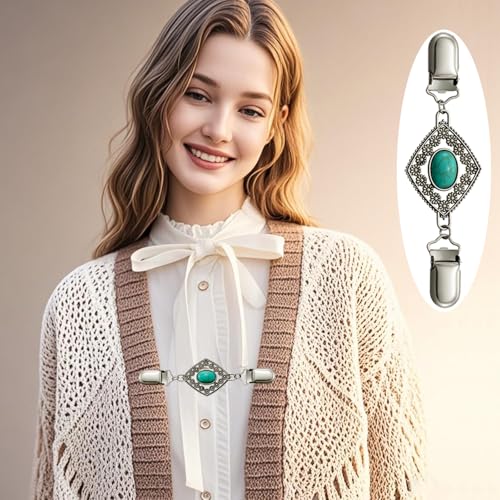 Image of Vintage Shirt Dress Cardigan Clip, Waist Clip for Women, Sweater Shawl Brooch Jacket for Clothing