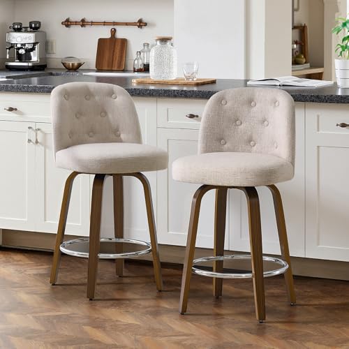 Bekrvio Juego de 2 taburetes de bar giratorios