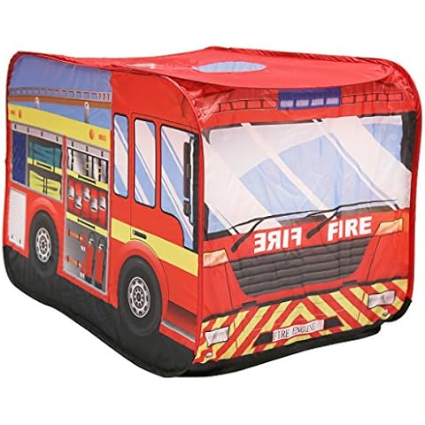 Charles Bentley Fire Engine Play Tent Indoor Outdoor Polyester Pop Up Cover