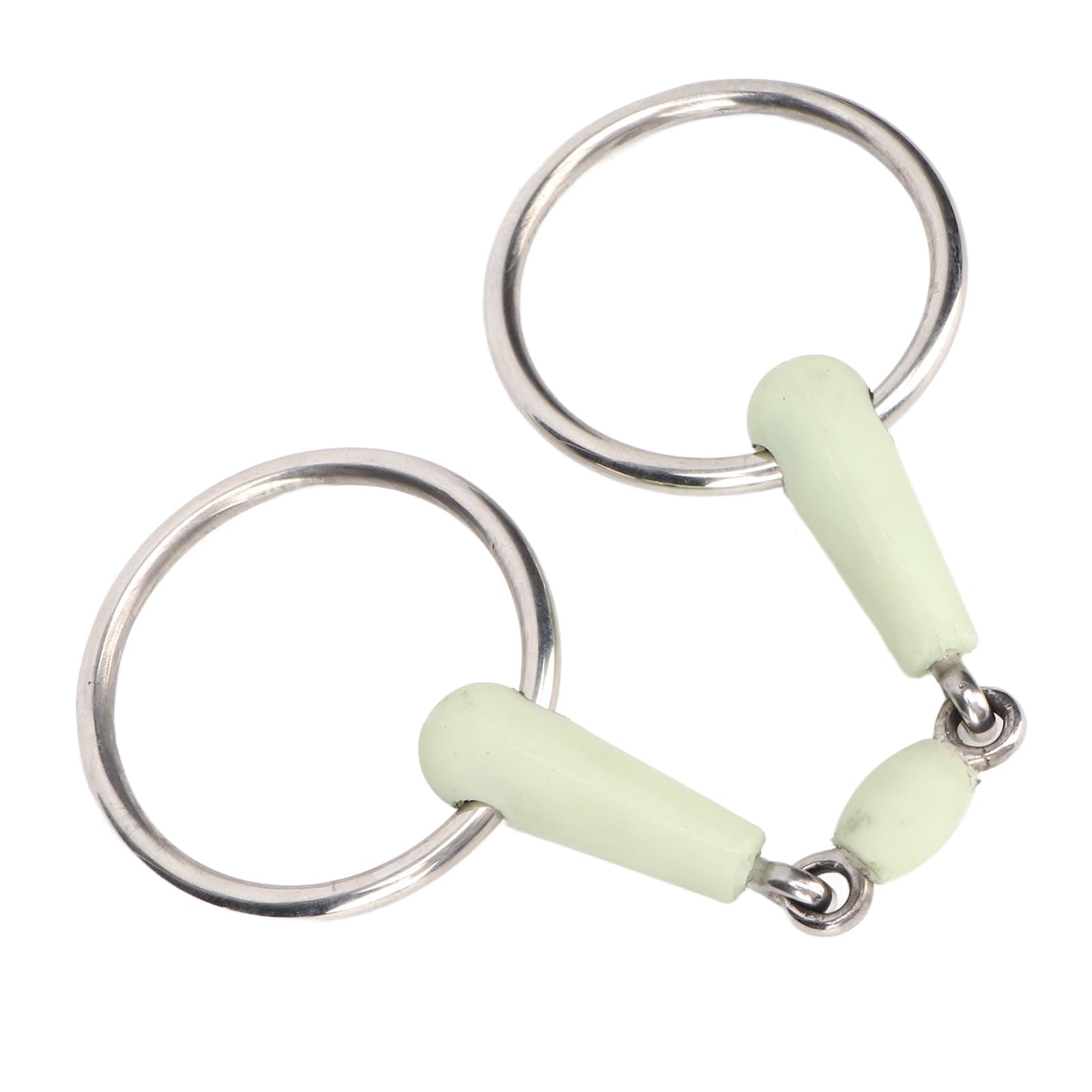 Pissente Broca de Boca de Caballo, Broca Snaffle Acero Inoxidable con Medio Goma, Control Fácil, para Ropa Cómoda, Entrenamiento la Pieza Boca Caballo