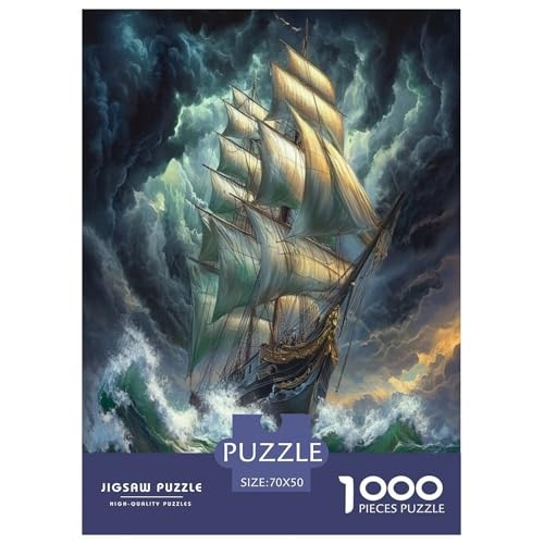 Puzzle de velero de 1000 piezas premium, una obra de arte compleja y desafiante de 70x50cm