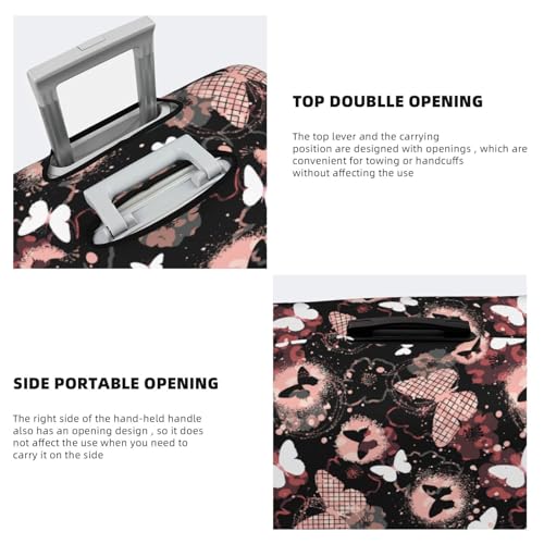 Butterflies1 Print Luggage Cover For Suitcase,Washable Elastic Travel Suitcase Protector With Zipper Closure And Bottom Buckle – Fits 18-32" Luggage-Large3