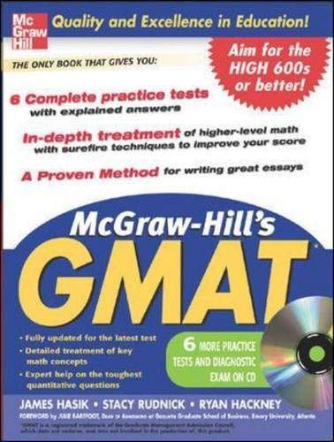 McGraw-Hill's GMAT with CD-Rom: Hasik, James, Rudnick, Stacey, Hackney ...